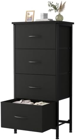 Sweetcrispy Dresser for Bedroom, 4 Drawer Storage Cabinet, Tall Nightstand