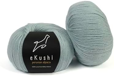 100% Baby Alpaca Yarn for Knitting & Crocheting - Set of 2 Skeins of Premium Yarn DK - Lightweight, Hypoallergenic & Thermal Peru Made - Ideal for Delicate Projects (AZ081 - Baby Blue)