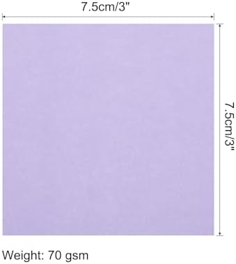 MECCANIXITY 50 Sheet Origami Paper Double Sided Light Purple 3x3 Inch Square Sheet for Art Craft Project, Beginners, Gifts Decor