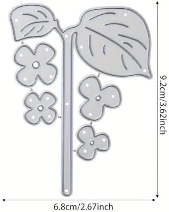 Flowers Metal Cutting Die for Scrapbooking - Cut Stencils for DIY Scrapbook Photo Album Decorative Paper Card, Card Making Supplies, Stencils & Crafting Die Cut (Flower Leaves 3.6 x 2.7 in)