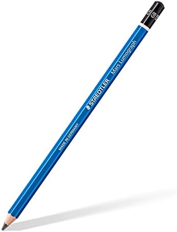 STAEDTLER Mars Lumograph 6B Graphite Art Drawing Pencil, Soft, Break-Resistant Bonded Lead, 12 Pack, 100-6B, Grey