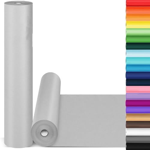 Wrapping Paper, 15"x900" Light Grey Craft Decorative Paper Roll Kraft Paper