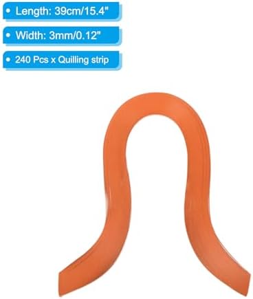 PATIKIL 240pcs Quilling Strips Paper, 3mm x 39cm Orange Red