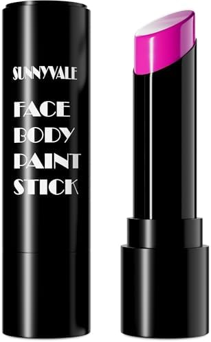 SUNNYVALE Halloween Pink Face Body Paint Stick Cream, Sweatproof Eye Black for Adult Sport Accessories, Anti-Glare Baseball Football Softball, Hypoallergenic Foundation Makeup for Cosplay Costume