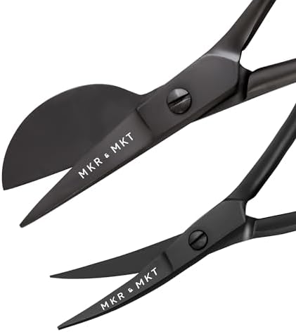 Applique Embroidery Scissors Set - Duckbill & Needlepoint, 4.5", Black