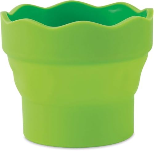 Faber-Castell Collapsible Water Cup Green | Scalloped Brush Holder | 12 Oz Capacity | For Painting | Pack of 6