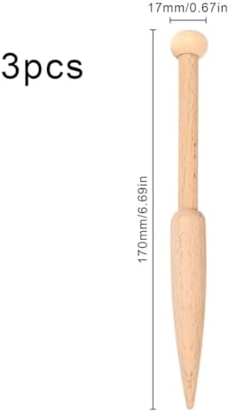 GORGECRAFT Wood Bobbin Stick Wooden Knitting Needles Single Head Weaving Loom Machines Tools Beech Shuttle Crochet Hook for DIY Wool Sweater Tapestry Rug Scarf Making Crafts Supplies