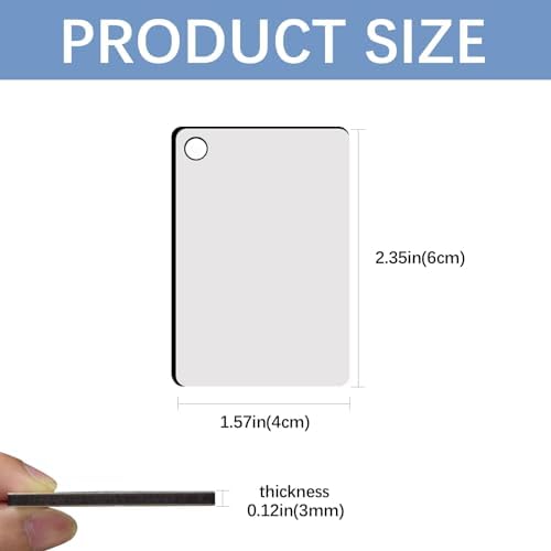 240Pcs Sublimation Keychain Blanks Double Sides 80 MDF Sublimation Keychains Blank with 160 Rings and Clips