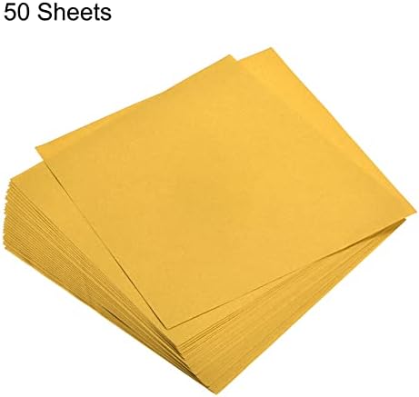 MECCANIXITY 50 Sheets Origami Paper Double Sided Yellow 6x6 Inch Square Sheet for Art Craft Project, Beginners, Gifts Decor