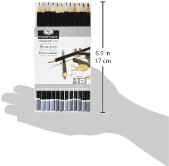 Royal & Langnickel SPEN-12 Essentials Sketching Pencil Set, 12-Piece (Pack of 3)