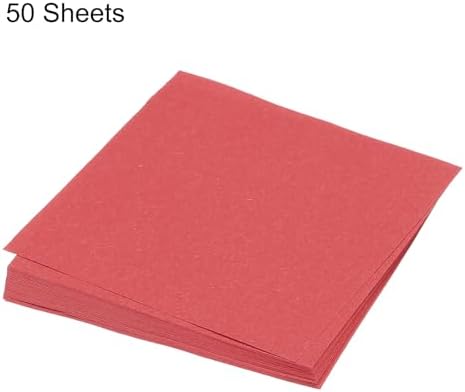 MECCANIXITY 50 Sheet Origami Paper Double Sided Bright Red 4x4 Inch Square Sheet for Art Craft Project, Beginners, Gifts Decor