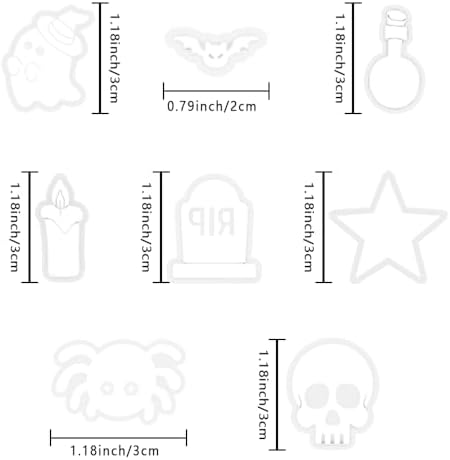 Xaekicr Halloween Polymer Clay Cutters Set – 8Pcs Clay Earring Cutters for Polymer Clay Jewelry, Ghost Bat Skull Pumpkin Shapes Clay Tools and Molds for DIY Crafts