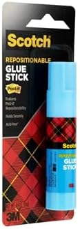 Scotch Removable Restickable Glue Stick, .49oz, Repositionable Stick, 4 Pack