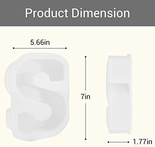 Gartful 7 Inch Large Letter Molds for Resin, 3D S Capital Alphabet Epoxy Resin Mold, A to Z Thick Resin Letter Molds for Making Letters, Word Sign Art, DIY Crafts, Making Cake, Party Home Decor