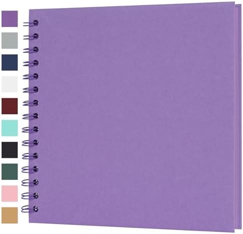 Scrapbook Album 8x8 Inches 40 Pages Hardcover Kraft Paper Purple
