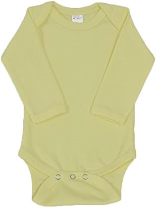 Monag Long Sleeve Baby Bodysuit, Long Sleeve Blank Solid Color Baby One-Piece, 100% Cotton Infant Bodysuit, Creeper