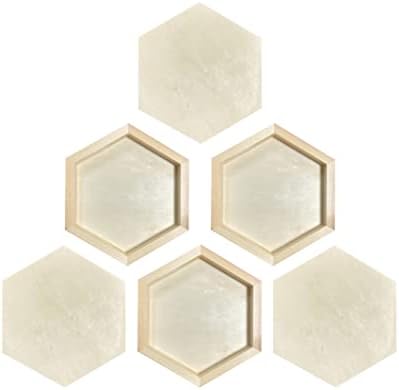 Hexagon Wood Canvas for Crafts, Framed Wooden Panel Boards for Painting (8x9 in,6 Pack)