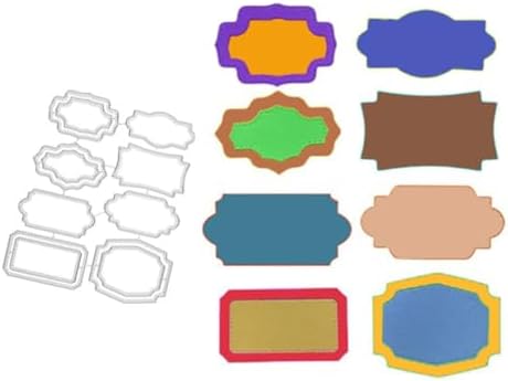 Scrapbooking Die-Cuts for Card Making, Christmas Metal Cutting Dies, Paper Craft Punch Template, Background Embossing Stencils, DIY Album Décor (Various Labels-12.8x15.5cm)