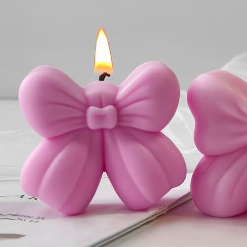 3D Bowknot Candle Molds for Candle Making Kit, Cute Bow Silicone Mold for DIY Aromatherapy Candles Bow Decor Soap Mold Kawaii Bows Silicone Molds for Resin Accessories Scented Candles Home Decorations