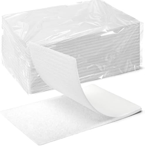 Art3d 20 Sets Hook and Loop Tape, 4"x 6" Sticky Back, Heavy Duty, White