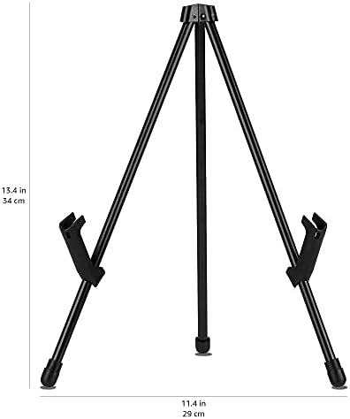 Amazon Basics Tabletop Instant Easel, Black Steel, Portable Tripod for Paintings, Signs, Posters, Adjustable Display (Pack of 2)