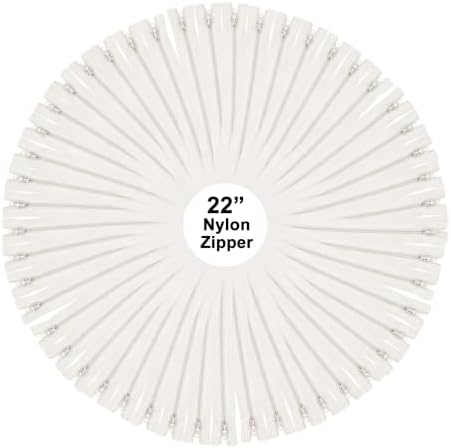 Mandala Crafts 60 PCs Off White Closed-End 22 Inch Nylon Zippers for Sewing