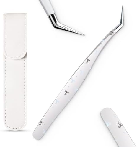 Craft Tweezers, Precision Tweezer with Leather Pouch for Stickers