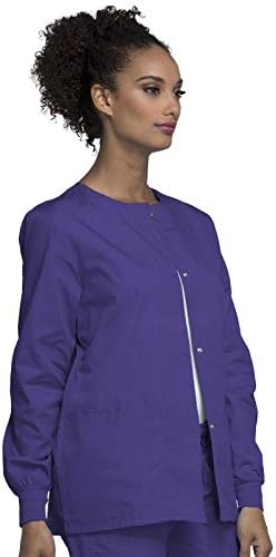 Cherokee WW Originals Scrubs Jacket for Women Snap Front 3 Pockets