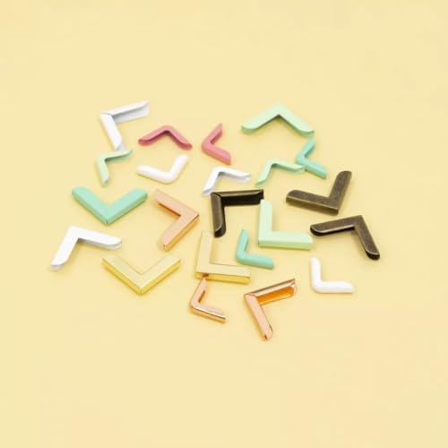 Craftelier - Set of 4 Large Metal Corner Pieces for Scrapbooking and Other Craft Projects Such as Albums, Notebooks, Layouts or Planners | Size 22,5 x 5,5 x 3,3 mm - White Color