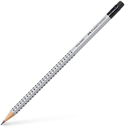 Faber-Castell Grip Graphite Pencils with Erasers – No. 2.5, 8mm, Drawing Pencils for Kids, Sketch Pencils, Art Pencils for Drawing and Shading (12 Count)