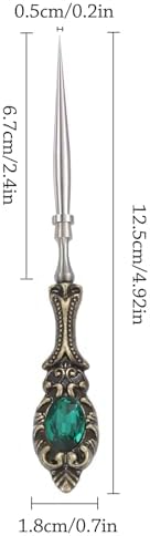 2Pcs Metal Embroidery Awl Set, European Vintage Carved Handle Scratch Awl, Sharp Sewing Awl Tool for Sewing with Storage Cases, Durable and Leather Punch Stitching DIY Craft(Antique Bronze)