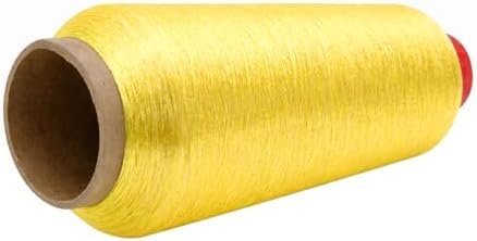 Mandala Crafts Metallic Pale Yellow Embroidery Floss for Sewing, 3281 Yard Spool