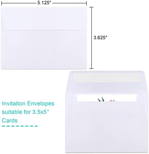 360 Packs A1 Envelopes, 3.625x5.125" Envelopes White, Small Envelope RSVP Envelope, Self Seal for Weddings, Photos, Postcards, Greeting Cards, Mailing