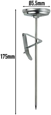 Candle Thermometer for Candle Making - DIY Wax Candle Making Supplies - Ideal Candle Making Thermometer with Clip and 175mm Stainless Steel Probe