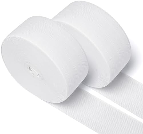 Airisoer Elastic Bands for Sewing 2 Inch x 12 Yards, White