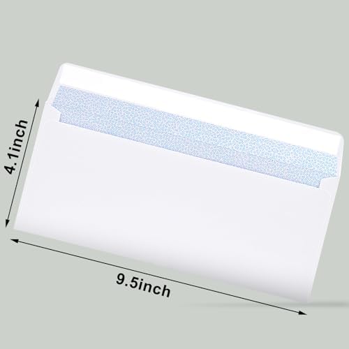 Joyberg 216 Packs #10 Envelopes, Business Envelopes, Envelopes Self Seal, Security Envelopes, Peel and Seal Closure, Size 4-1/8 X 9-1/2 Inches, White, 26LB