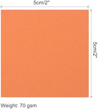 MECCANIXITY 50 Sheet Origami Paper Double Sided Dark Orange 2x2 Inch Square Sheet for Art Craft Project, Beginners, Gifts Decor