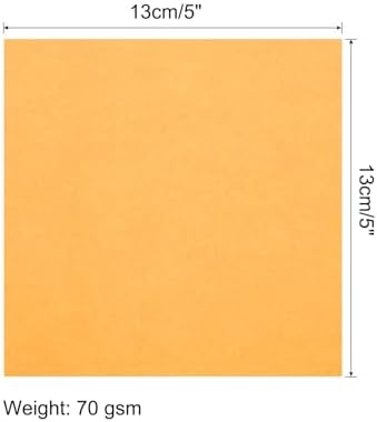 MECCANIXITY 50 Sheet Origami Paper Double Sided Fluorescent Orange 5x5 Inch Square Sheet for Art Craft Project, Beginners, Gifts Decor