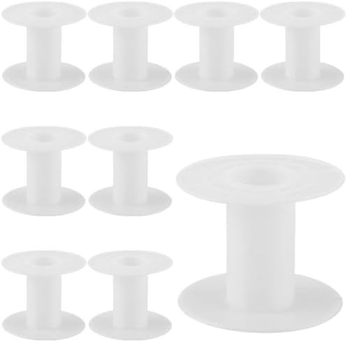 SUNNYCLUE 15Pcs 2.17in Empty Spool Ribbon Plastic Spool White Weaving Cord Wire Thread Chain Tape Organizer Holder Bobbin for Sewing Embroidery Yarn Arts Crafts Crochet Stitch Supplies Women Adults