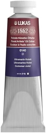Lukas 1862 Professional German Oil Paint, Ultramarine Violet 37 mL - w/Beeswax & Non-Yellowing Sunflower Oil, Short Drying Time, Smooth, Outstanding Lightfastness