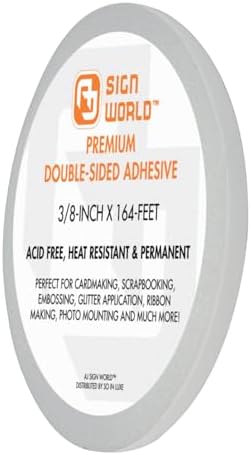 Best 3/8" Ultra-Thin Permanent Double-Sided Tape for Arts, Crafts, Photography, Scrapbooking, Tear-by-Hand, Paper Backing (3/8-Inch by 164-Feet/55 Yards)