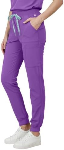 Med Couture Luma Jogger Scrub Pants for Women with Rib Knit Waistband