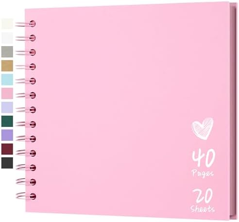 Scrapbook Photo Album 7"x7" 20 Sheets 40 Pages Hardcover Kraft Paper Khaki