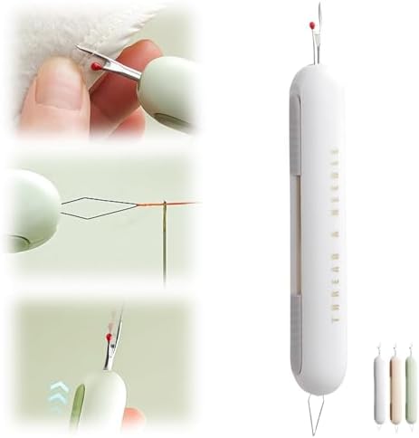 2024 Upgrade 2 in 1 Needle Threader Seam Ripper, Needle Threaders Seam Rippers for Sewing, Needle Threading and Seam Kit Seam Ripper Tool for Elderly and Sewing Enthusiasts（Grey）
