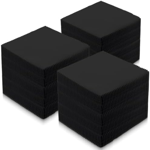300 Pack 5-inch Cotton Fabric Squares, 5″ Precut Cotton Fabric Squares, Solids Black Charm Pack, Black