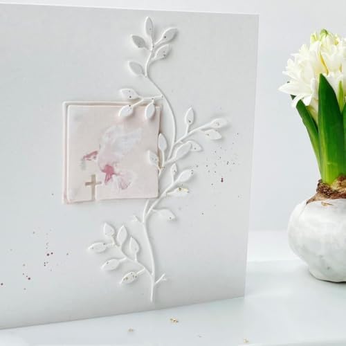 Scrapbooking Die-Cuts, Layer Frame Net Set Metal Cutting Dies for Card Making, Paper Craft Template, Background Embossing Stencils, DIY Album Décor (Branches and Leaves-15.4x10.3cm)