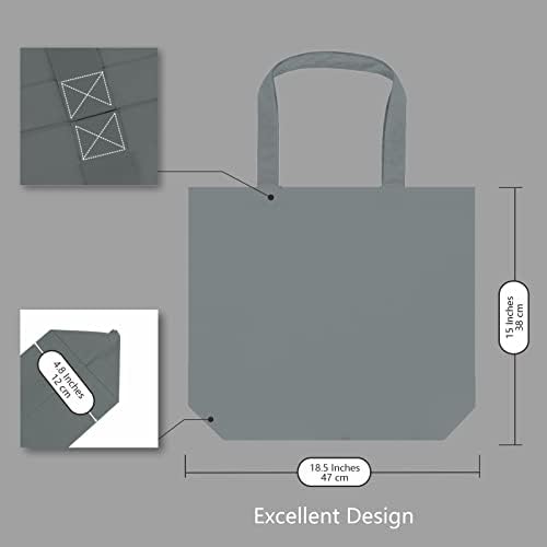 TOPDesign 1-Pack Super Strong Large 12oz Cotton Canvas Tote Bag, Reusable Grocery Shopping Cloth Bag, Fashionable Two-Tone Tote for Crafts, DIY Your Creative Designs