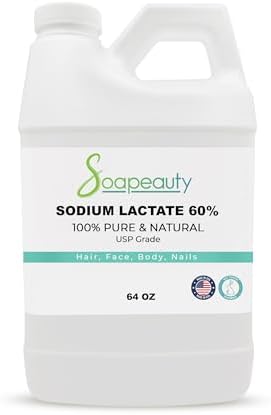 SODIUM LACTATE for Soap Making & Lotions | 60% USP Pure Natural Preservative | Harder Bar of Soap, Bigger Yield, Faster Cure Time, Provides Moisture | 64 oz
