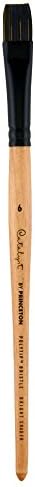 Princeton Catalyst Polytip, Brushes for Acrylic and Oil, Series 6450 Short Handle, Bright Shader, Size 6