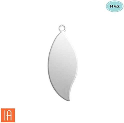 ImpressArt - Premium Metal Stamping Blanks for Metal Stamping and Jewelry Making (24 Pack)… (1 1/16" Leaf w/Ring, Aluminum)